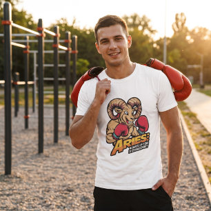 Fierce Aries Ram Boxer "Always Up for a Challenge" T-Shirt