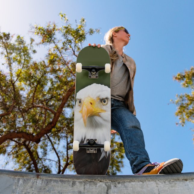 Fierce Bald Eagle Head Patriotic Skateboard Deck (Outdoor 1)
