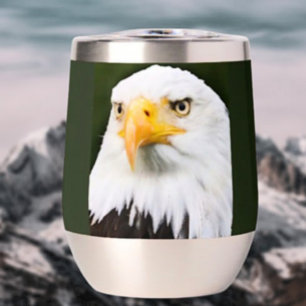 Fierce Bald Eagle Head Patriotic Stemless 