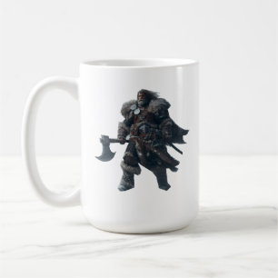 Fierce Barbarian Warrior with Ancient Axe Coffee Mug