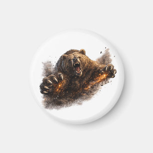 Fierce Bear Attack – Power Animal Design Magnet