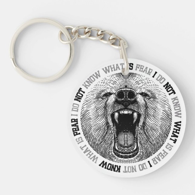 Fierce Bear: Defiant Phrase Artwork Key Ring (Front)