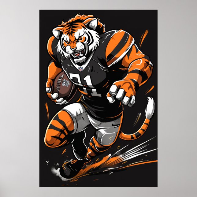 Fierce Bengal Tiger Mascot Poster (Front)