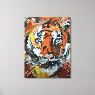 Fierce Bengal Tiger Portrait Canvas Print