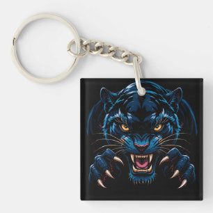 🐾 Fierce Black Panther Animal Style For Everyday  Key Ring