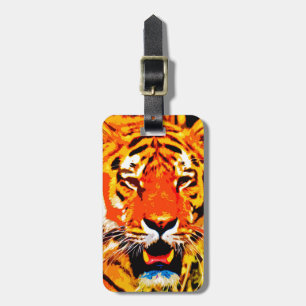 Fierce Bright Orange Siberian Tiger Luggage Tag