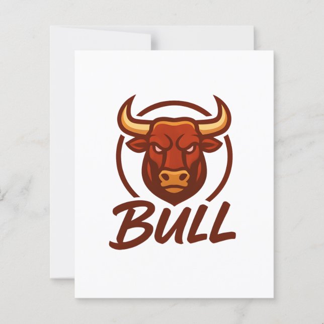 Fierce Bull Head Logo, Creative Mascot BULL (Front)