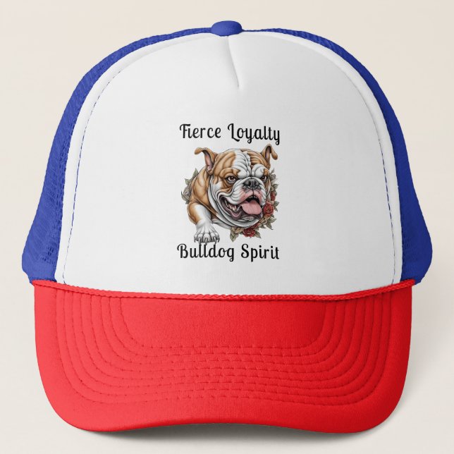 Fierce Bulldog for Dog Lovers Trucker Hat (Front)