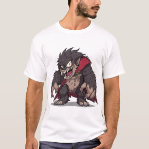 Fierce Cartoon Monster Werewolf Graphic T-Shirt