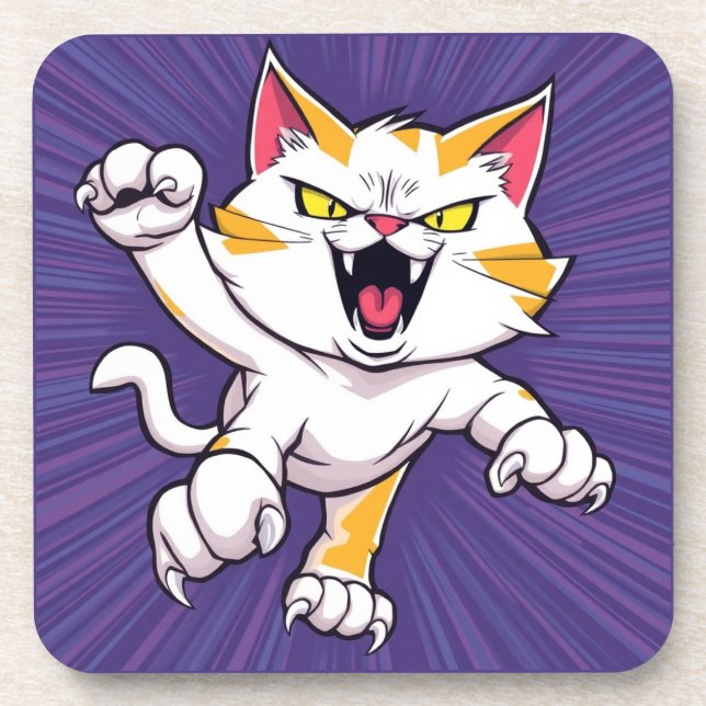 Fierce Cat Coaster (Front)
