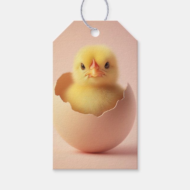 Fierce Chick in Eggshell Gift Tags (Front)