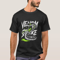 Fierce Coiled Snake with Venom Strike Text Cartoon