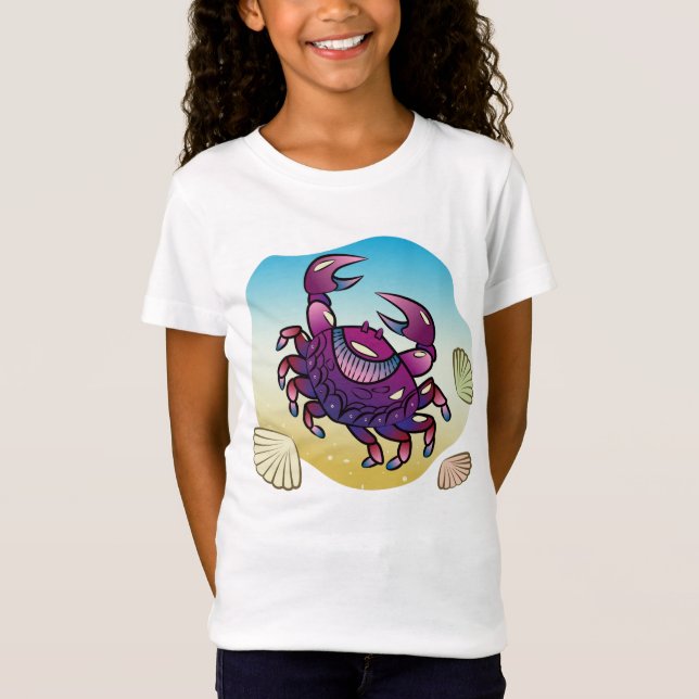 Fierce Crab with Claws Graphic Design T-Shirt (Front)