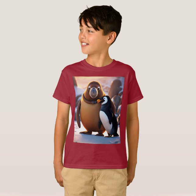 Fierce Cute Walrus with Penguin  Unreal Engine Boy T-Shirt (Front Full)