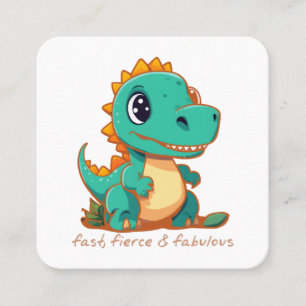 Fierce Dinosaurs Square Business Card