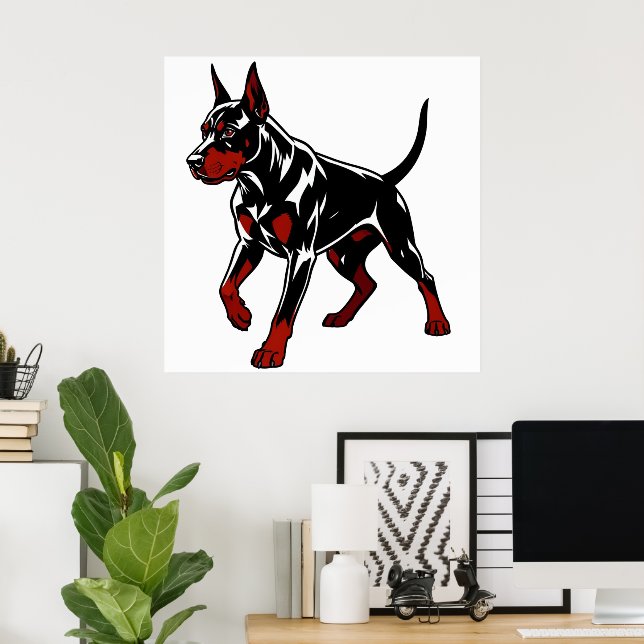 Fierce Doberman Guard Dog Poster (Home Office)