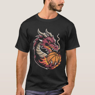 Fierce Dragon Basketball Mascot Sports Team Spirit T-Shirt