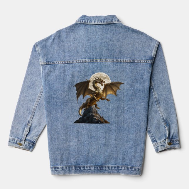 Fierce Dragon Rearing Denim Jacket (Back)