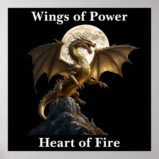 Fierce Dragon Rearing Poster (Front)