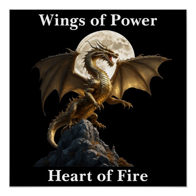 Fierce Dragon Rearing Poster (Front)