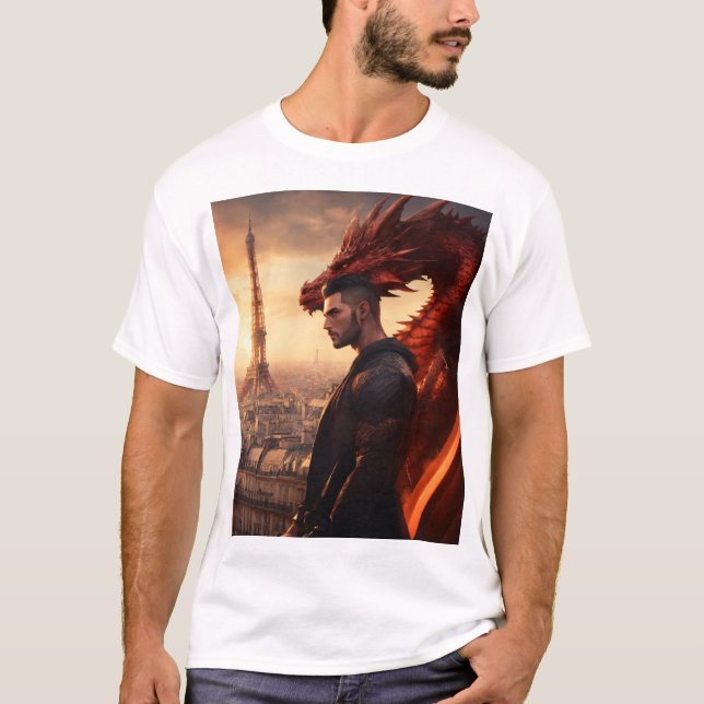 Fierce Dragon Tattoo Design T-Shirt (Front)