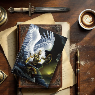 Fierce Fantasy Warrior Angel Sword Spiral Notebook