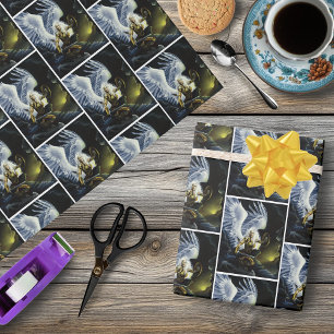 Fierce Fantasy Warrior Angel Sword Wrapping Paper