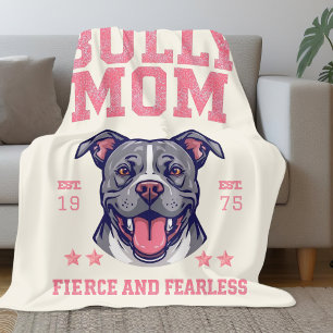 Fierce Fearless Bully Dog Mum   Pitbull Mama Cosy Fleece Blanket