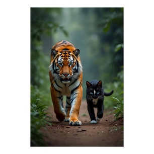 Fierce Feline Friends on the Prowl Poster