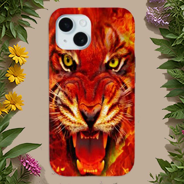 Fierce Fiery Roaring Tiger Art Case-Mate iPhone Case (Creator Uploaded)