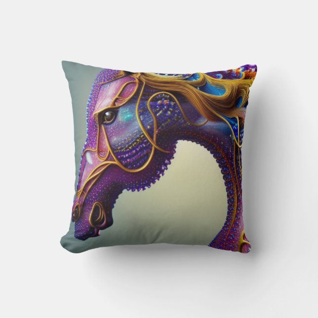Fierce Fractural Gems Horse Head Cushion (Front)