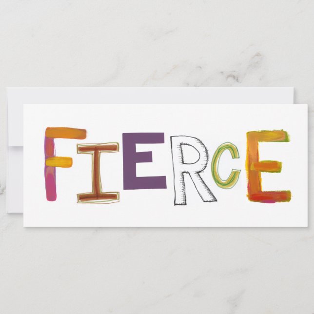 Fierce fun colourful art words strong bold brave (Front)