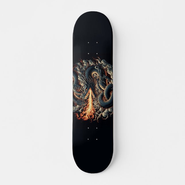 Fierce glowing dragon design skateboard (Front)