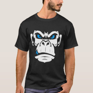 Fierce Gorilla – Bold Graphic Face with Blue Eyes T-Shirt