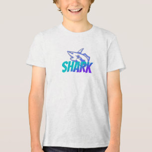 Fierce Gradient Shark Logo    Bold Ocean  Tri-Blend Shirt