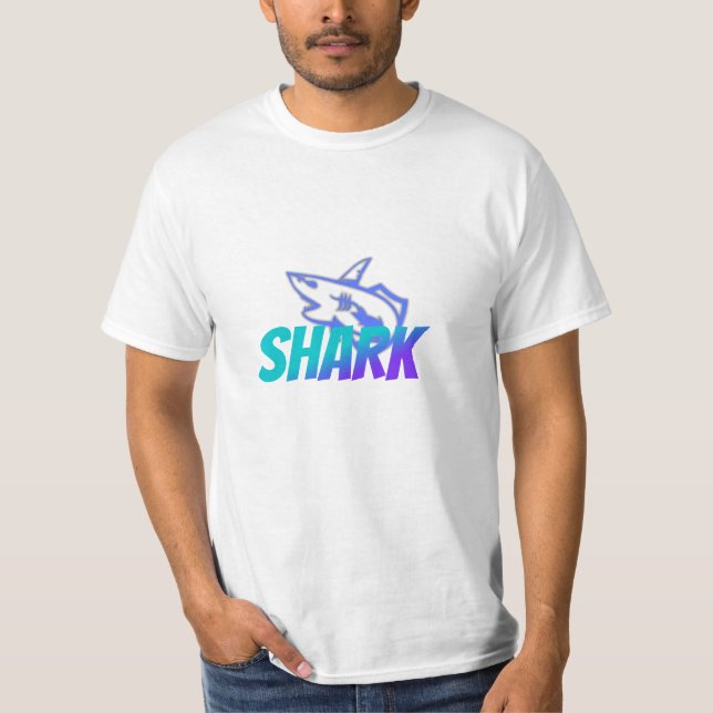 Fierce Gradient Shark Logo | Bold Ocean Vibes T-Shirt (Front)
