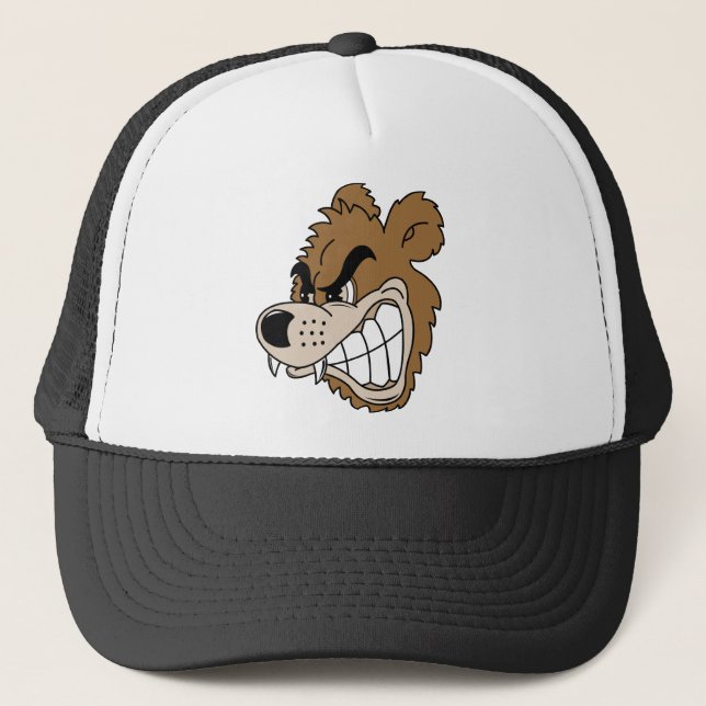 Fierce Grizzly Bear Trucker Hat (Front)