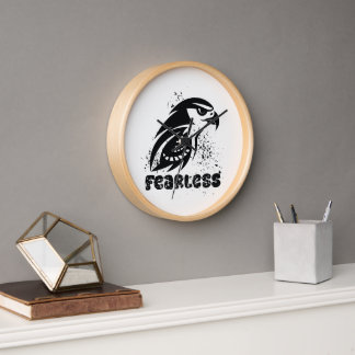 Fierce Hawk Head Logo Clock