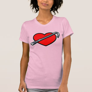 Fierce Heartbreaker Anime Hearts Crowbar Design T-Shirt