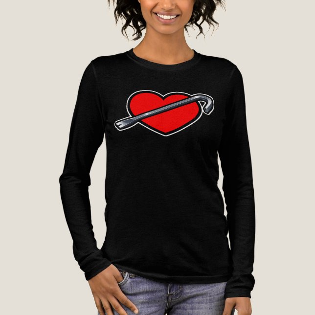Fierce Heartbreaker Anime Hearts Crowbar Design Tri-Blend Shirt (Front)