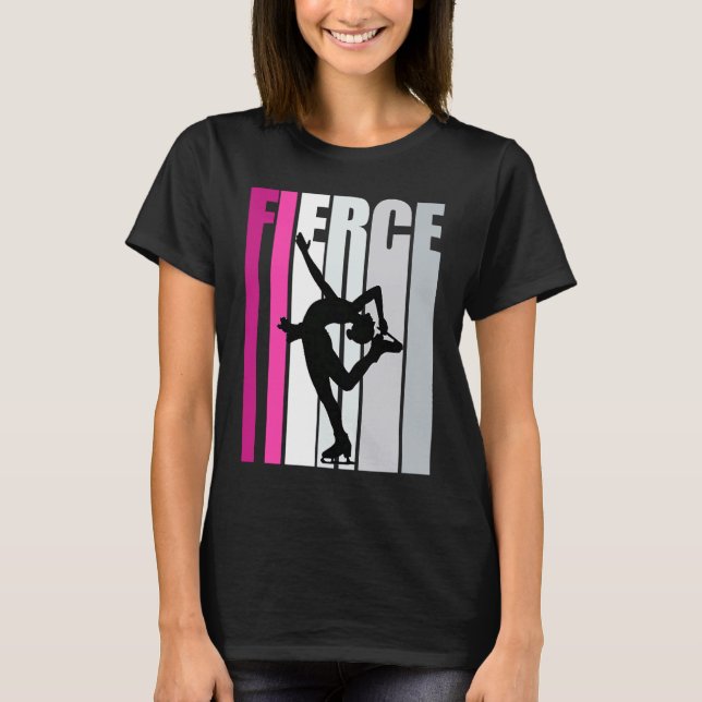 Fierce Ice Skating Birthday Colourful Ice Skates P T-Shirt (Front)