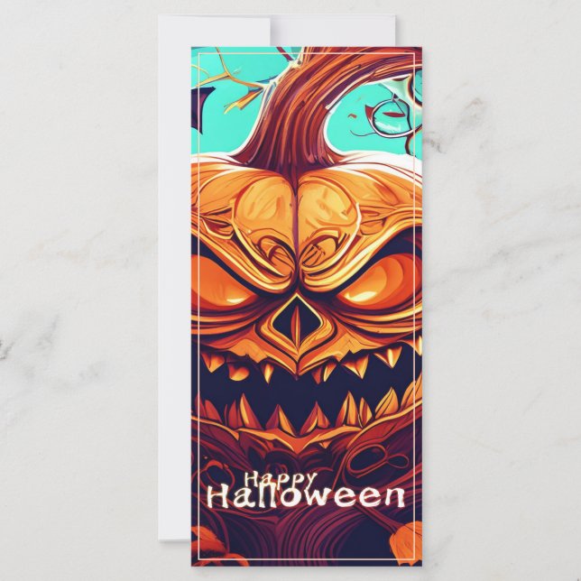 Fierce Jack-o-Lantern Bat Halloween Art (Front)