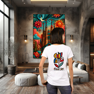 Fierce Joy Colourful Iris Tribal Totemic Geometric T-Shirt