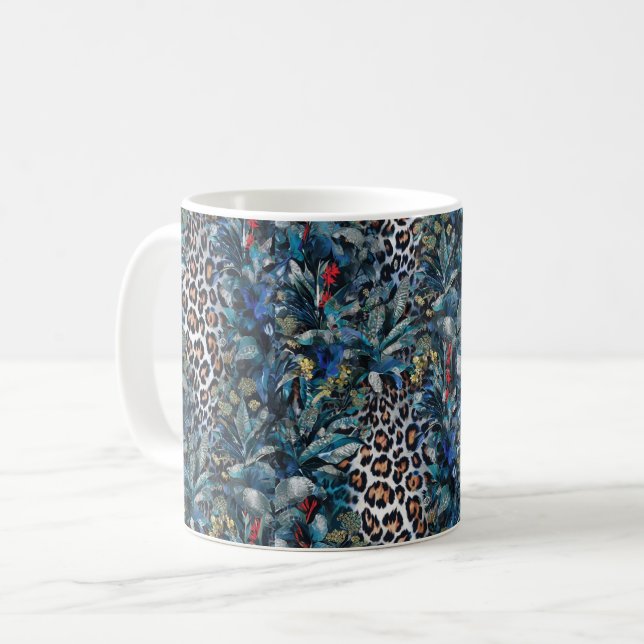 Fierce Jungle Leopard Coffee Mug (Front Left)