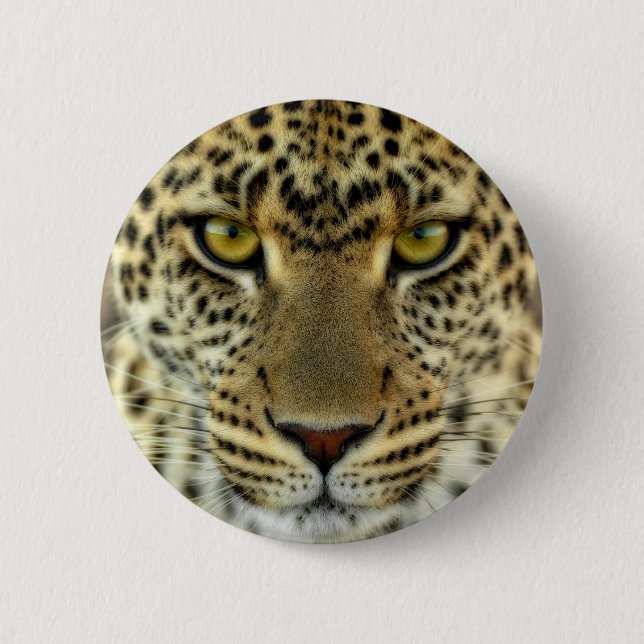 Fierce Leopard 6 Cm Round Badge (Front)