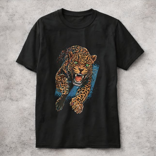 Fierce Leopard Big Cat Wildlife Art Animal T-Shirt (Creator Uploaded)
