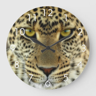 Fierce Leopard Large Clock