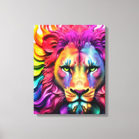 Fierce Lion "Defender" Colourful Abstract Christia