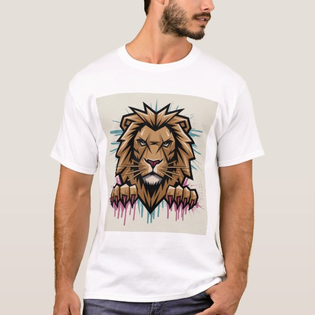 "Fierce Lion Design- Embrace Your Inner Strength" T-Shirt (Front)