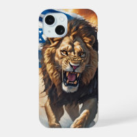 Fierce Lion With Israeli Flag